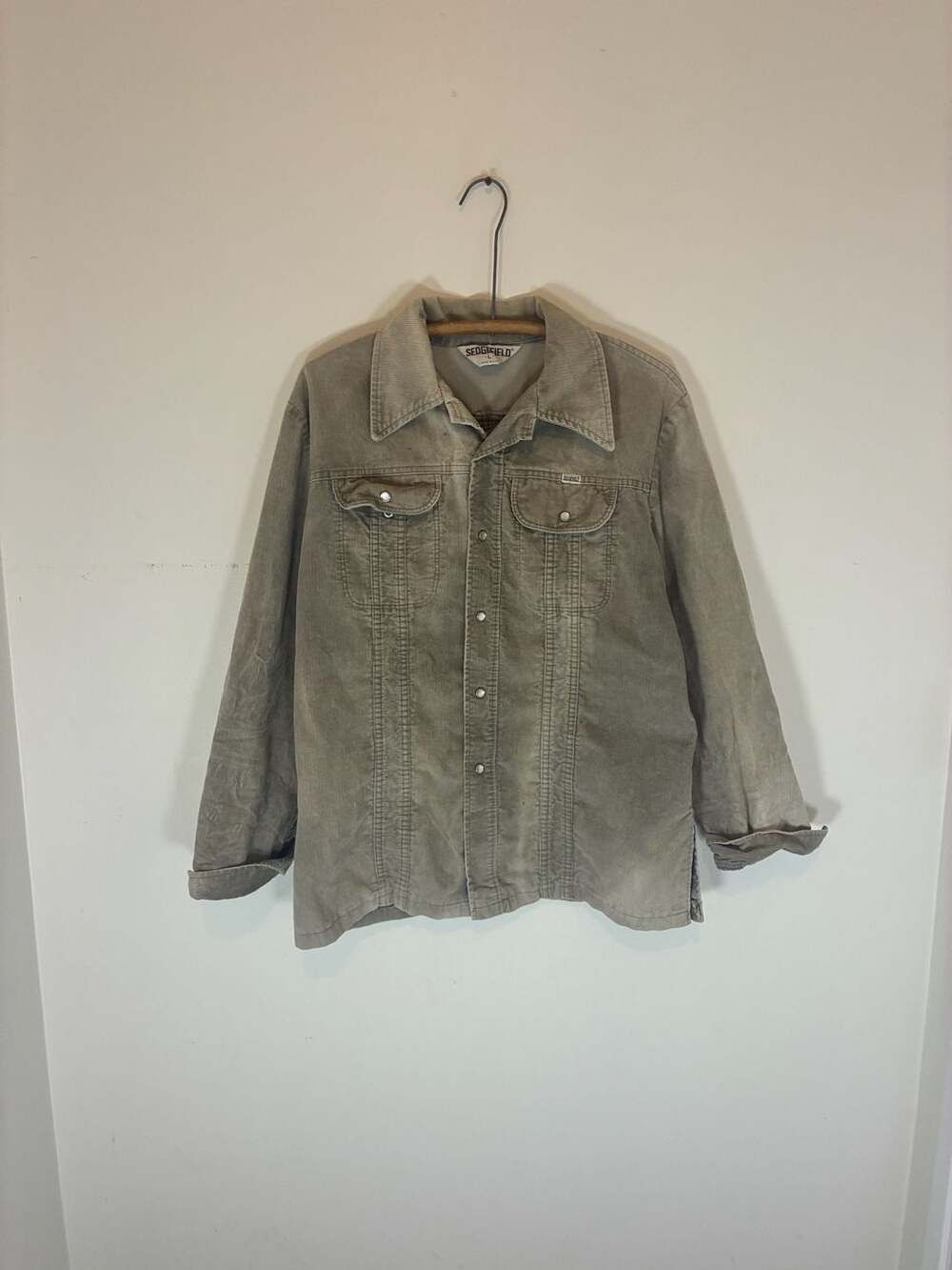 FADED Sedgefield Corduroy Jacket Size L Vintage Tan Made in USA